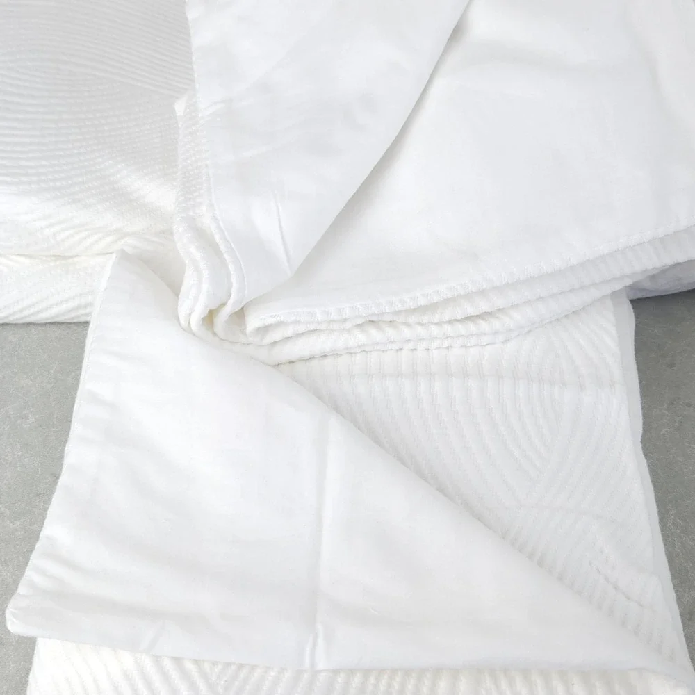 West Elm King Duvet Cover Sham 3Set Matellase Organic Cotton Minimalist Coastal